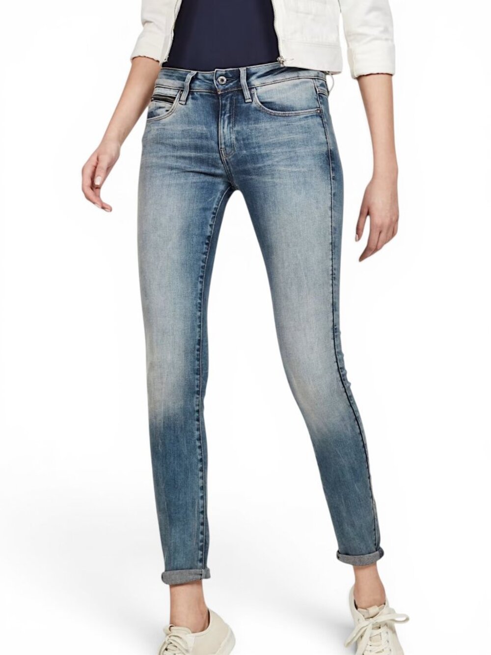 G-Star 3301 Studs Mid Skinny Jeans Stretch 5-pocket Studded Pockets NWT New 26